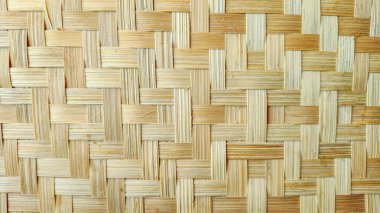Geleneksel bambu dokusunun yakın çekimi. Çevre dostu ürün ambalajlama, sürdürülebilir markalaşma ve organik tasarım projeleri için mükemmel doğal arka plan