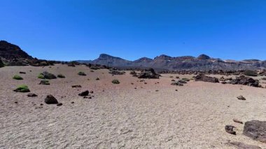 Sersemletici bir çöl manzarası keşfedin kayalık oluşumlar ve açık mavi gökyüzünün altında canlı yeşillikler.