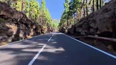 Yeşil ve kayalık oluşumlarla çevrili pitoresk bir yol, doğa aşıkları için mükemmel.