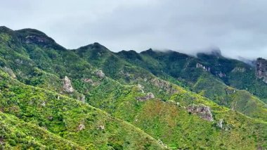 Bereketli dağların nefes kesici manzarasını tecrübe edin, güzel bir şekilde sisle örtülmüş, dingin doğasını sergiliyor.