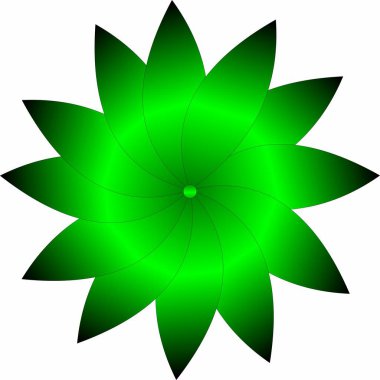 soyut yeşil çiçek, beyaz arkaplanda izole