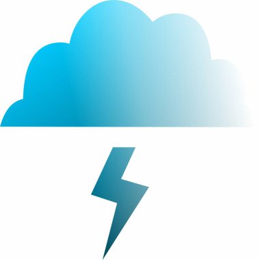 Şimşek simgesi. Beyaz üzerine izole edilmiş vektör illüstrasyonu