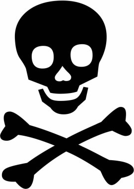 Tehlike ölüm ikonu ana hatları biçiminde