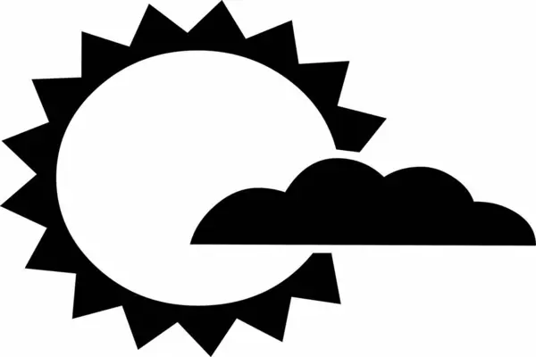 Bulut güneş hava durumu simgesi düz