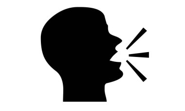 Konuşma baloncuklu kadın silueti