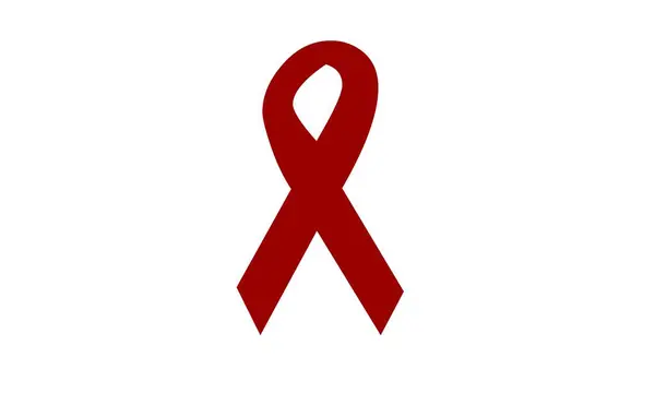 vektör kırmızı kanser kurdele simgesi