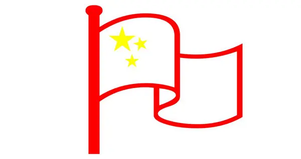 Çin bayrağı, vektör illüstrasyonu
