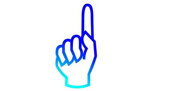 vektör mavi el işaret eden parmak simgesi