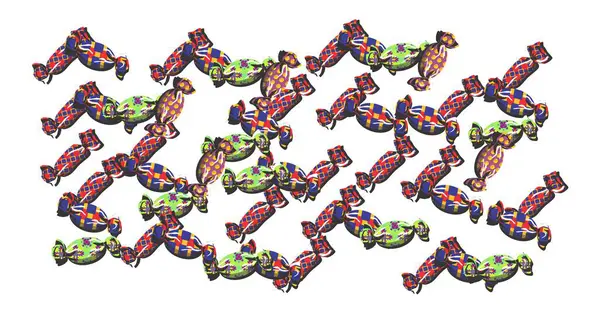 Hediyeler ve süslemelerle Noel süsleri.