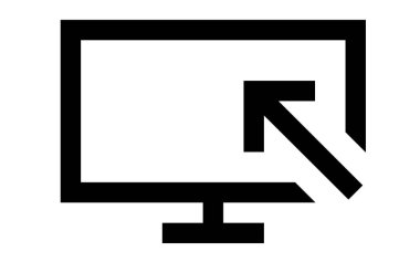 bilgisayar ekranı simgesi. Web tasarımı için basit bilgisayar vektör simgeleri çizimi