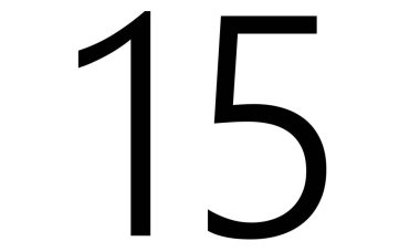 15 yıl boyunca siyah beyaz ikon. Beyaz arkaplanda izole edilmiş vektör illüstrasyonu.