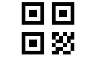 qr kod simgesi, vektör illüstrasyonu