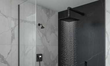 Modern duş banyoda. 3d oluşturma