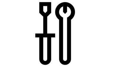 Çatal simgesi. Çatal bıçak ikonu. vektör illüstrasyonu