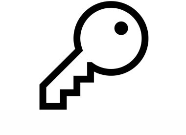 Tek bir anahtar simgesinin vektör illüstrasyonu