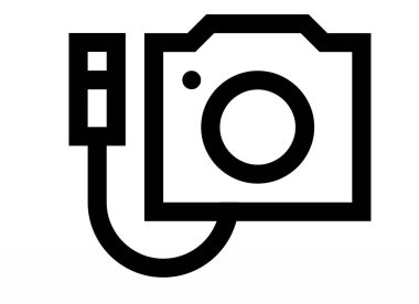 Kamera flaş ikon vektörü. izole edilmiş sınır sembolü çizimi