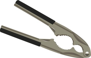Siyah saplı metal fındıkkıran fındık kırmaya hazır Noel tatili ve kutlamalar için mükemmel.