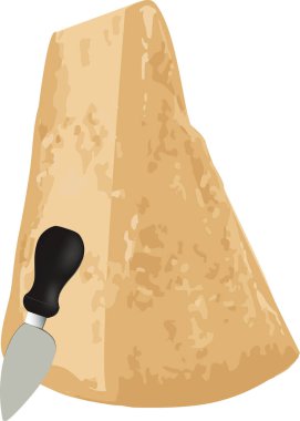 Bıçakla yıllanmış parmesan peyniri.