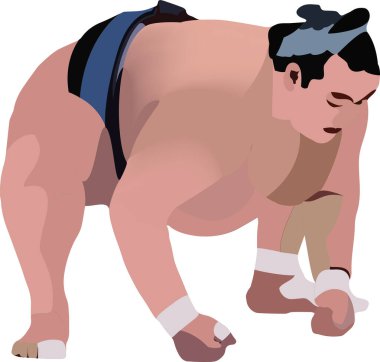 Sumo güreşçisi Japonya 'nın sprint pozisyonunda-
