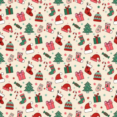 Noel tatil elemanları ile seamless modeli