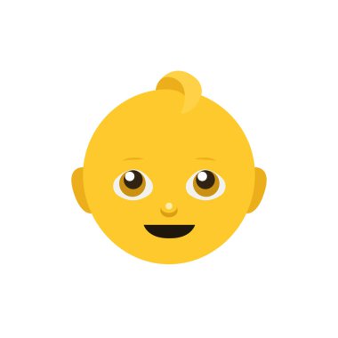 bebek gülümseyen yüz emoji sembolü simge çizimi