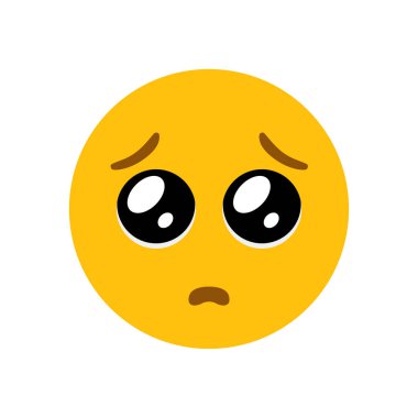 Üzgün yüz ifadesi emoji sembolü simge vektör illüstrasyonu lütfen