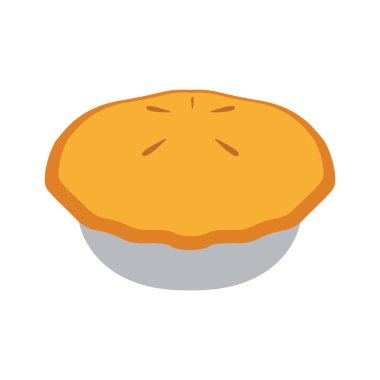 Pasta fırını pişmiş tatlı emoji sembolü simge vektör illüstrasyonu