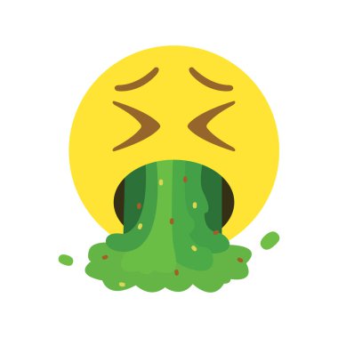vomiting face emoji symbol sign icon vector illustration vomit ick disgusting sick yuck