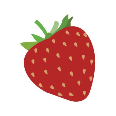 Çilekli emoji sembolü simge vektör illüstrasyonu