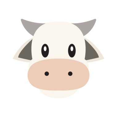 İnek başı emoji sembolü simge vektör illüstrasyon hayvanı şirin