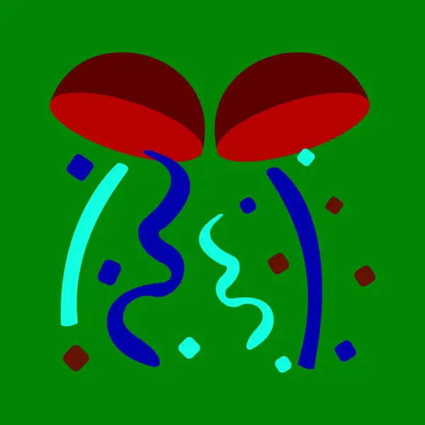 konfeti topu emoji sembolü simge vektör illüstrasyonu