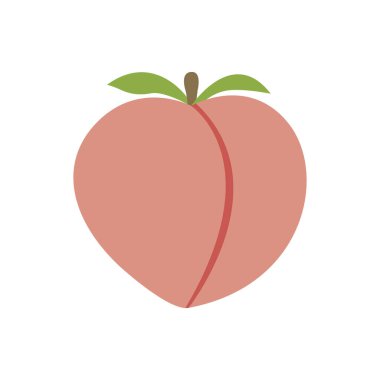 şeftali meyvesi emoji sembolü işaret simgesi illüstrasyonu