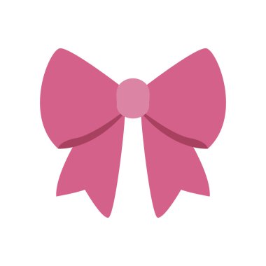 Pembe yay kurdele emoji sembolü simge vektör illüstrasyonu