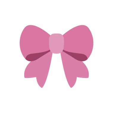 Pembe yay kurdele emoji sembolü simge vektör illüstrasyonu