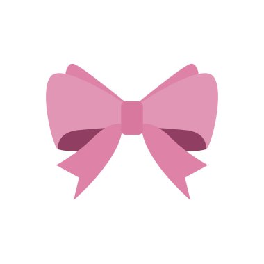 Pembe yay kurdele emoji sembolü simge vektör illüstrasyonu