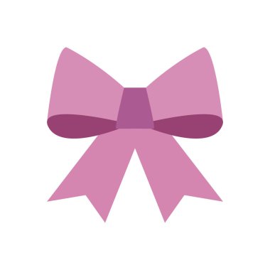 Pembe yay kurdele emoji sembolü simge vektör illüstrasyonu