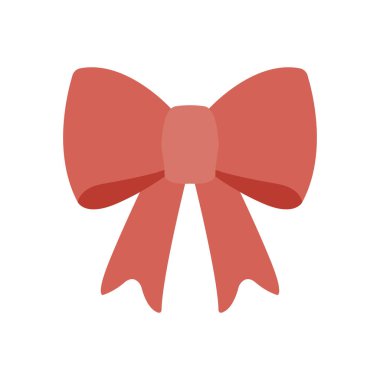 Pembe yay kurdele emoji sembolü simge vektör illüstrasyonu