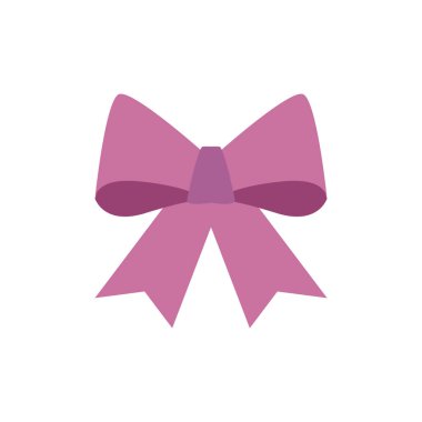 Pembe yay kurdele emoji sembolü simge vektör illüstrasyonu