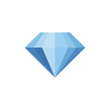Mavi elmas mücevher emoji sembolü simge vektör illüstrasyonu