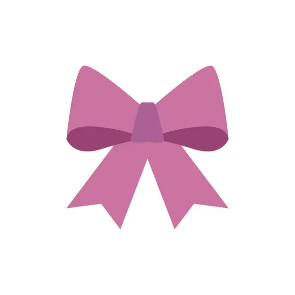 Pembe yay kurdele emoji sembolü simge vektör illüstrasyonu