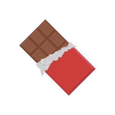 Kırmızı ambalajlı çikolata tatlı emoji sembolü işaret simgesi illüstrasyonu