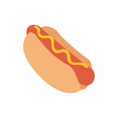 Sosisli sandviç ve çörek emoji sembolü simge vektör illüstrasyon atıştırmalığı