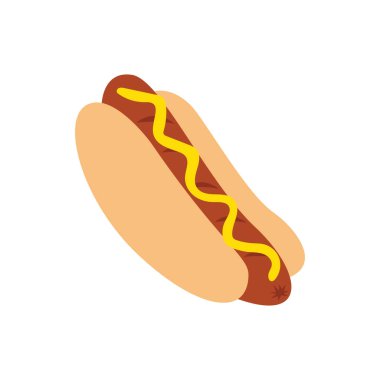 Sosisli sandviç ve çörek emoji sembolü simge vektör illüstrasyon atıştırmalığı