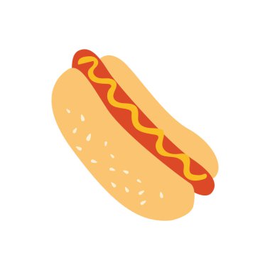 Sosisli sandviç ve çörek emoji sembolü simge vektör illüstrasyon atıştırmalığı