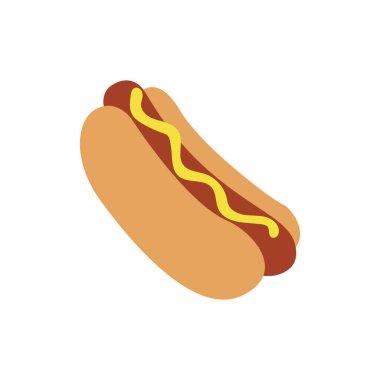 Sosisli sandviç ve çörek emoji sembolü simge vektör illüstrasyon atıştırmalığı