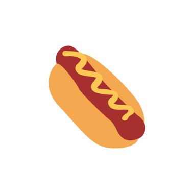 Sosisli sandviç ve çörek emoji sembolü simge vektör illüstrasyon atıştırmalığı