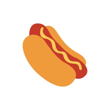 Sosisli sandviç ve çörek emoji sembolü simge vektör illüstrasyon atıştırmalığı