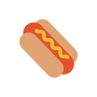 Sosisli sandviç ve çörek emoji sembolü simge vektör illüstrasyon atıştırmalığı