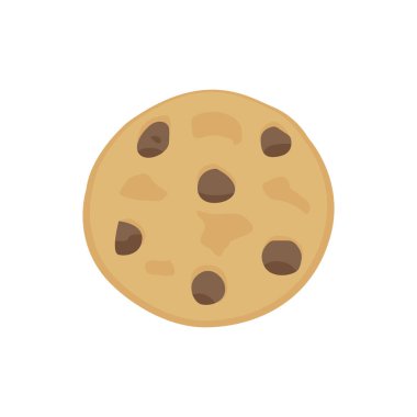 Çikolata parçalı kurabiye emoji sembolü simge vektör illüstrasyonu