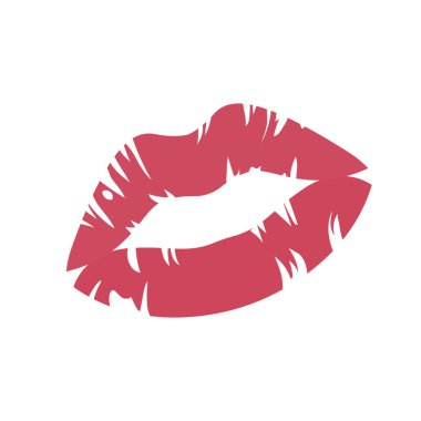 Öpücük izi ruj izi emoji sembolü işaret simgesi çizimi